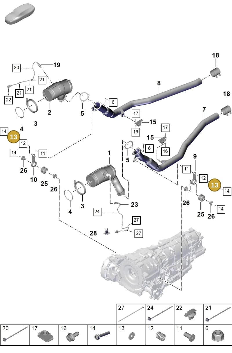 PAF01167026 — Porsche Cayenne Coupe (2023-2023) diagram p60202250, position 13