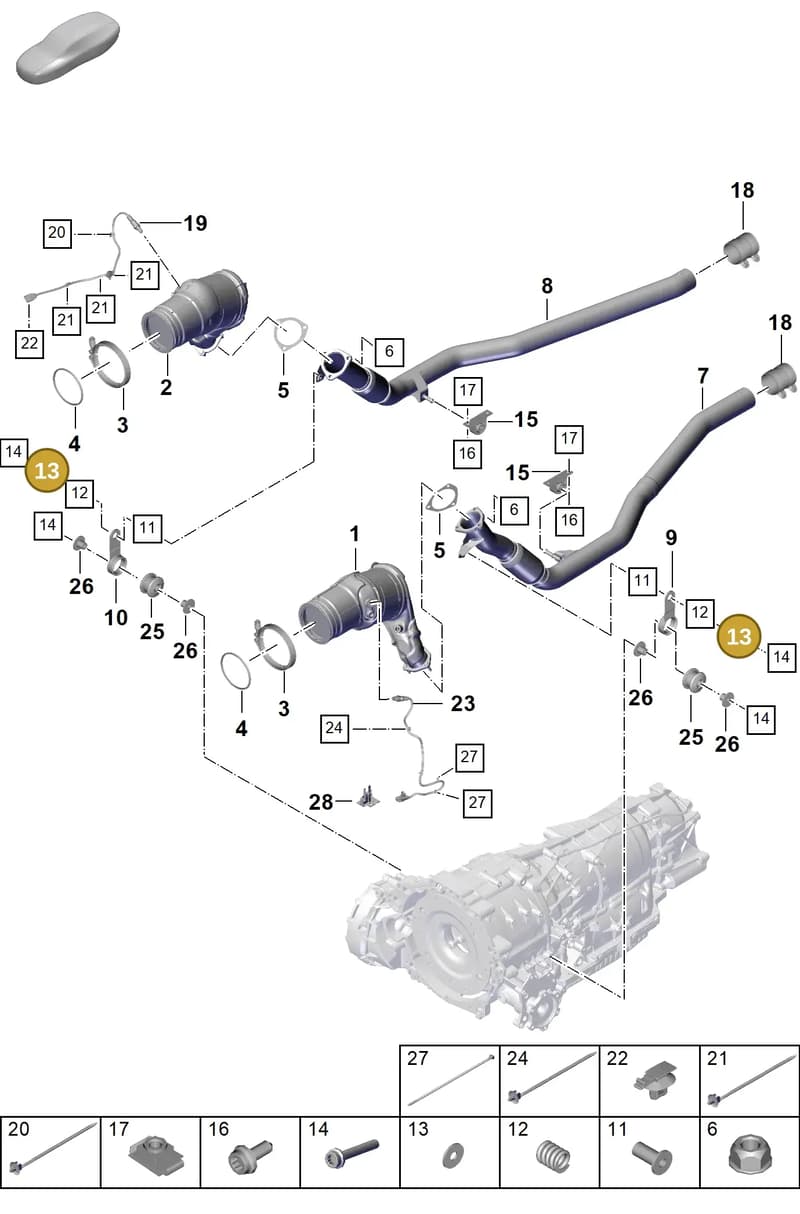 PAF01167026 — Porsche Cayenne Coupe (2023-2023) diagram p60202260, position 13