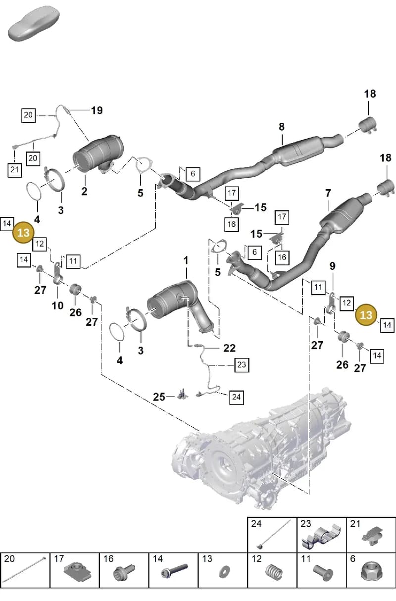 PAF01167026 — Porsche Cayenne Coupe (2023-2023) diagram p60202270, position 13