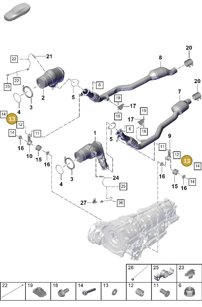 PAF01167026 — Porsche Cayenne Coupe (2023-2023) diagram p60202280, position 13