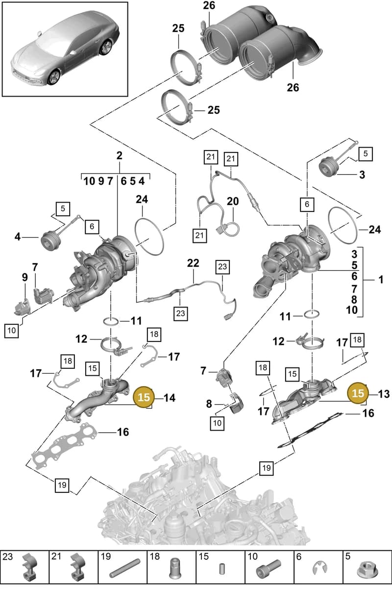 PAF0132032 — Porsche Panamera (2016-2020) diagram p49202000, position 15