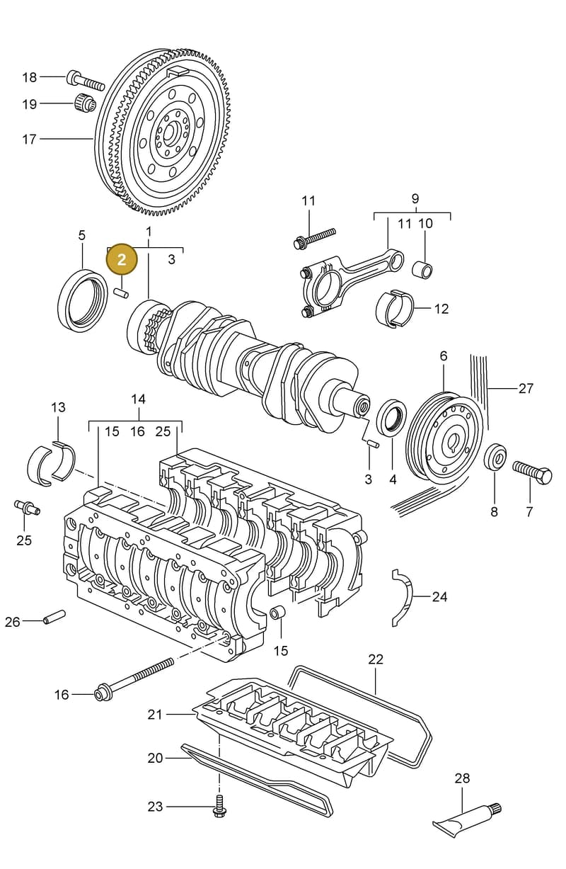 PAF013334 — Porsche Cayman S (2005-2008) diagram p28102000, position 2