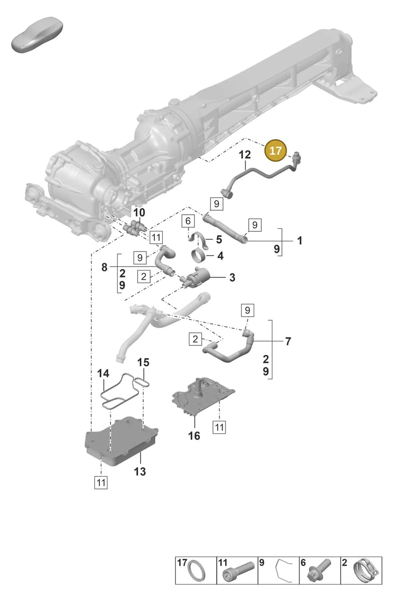 PAF013814 — Porsche 911 (2018-2024) diagram p53304110, position 17