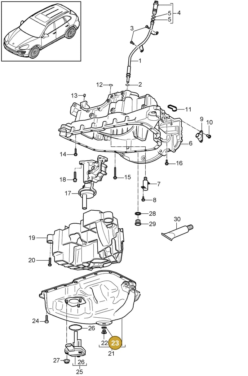 PAF013815 — Porsche Cayenne (2010-2018) diagram p37104030, position 23