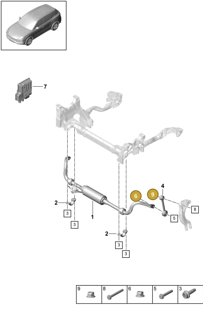 PAF015081 — Porsche Cayenne (2017-2023) diagram p51402040, position 6+9