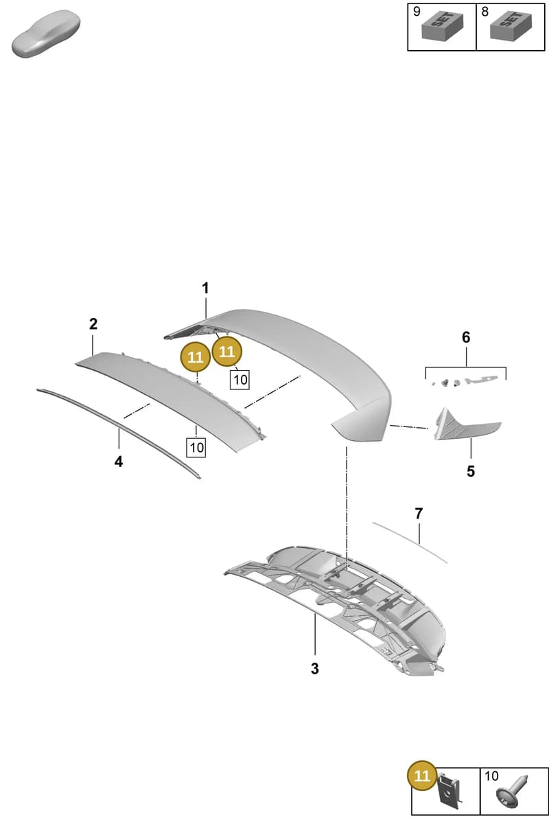 PAF015426 — Porsche Taycan Sport Turismo (2023-2025) diagram p64803160, position 11