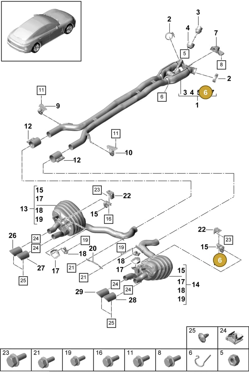 PAF01552630 — Porsche Panamera (2016-2020) diagram p49203025, position 6