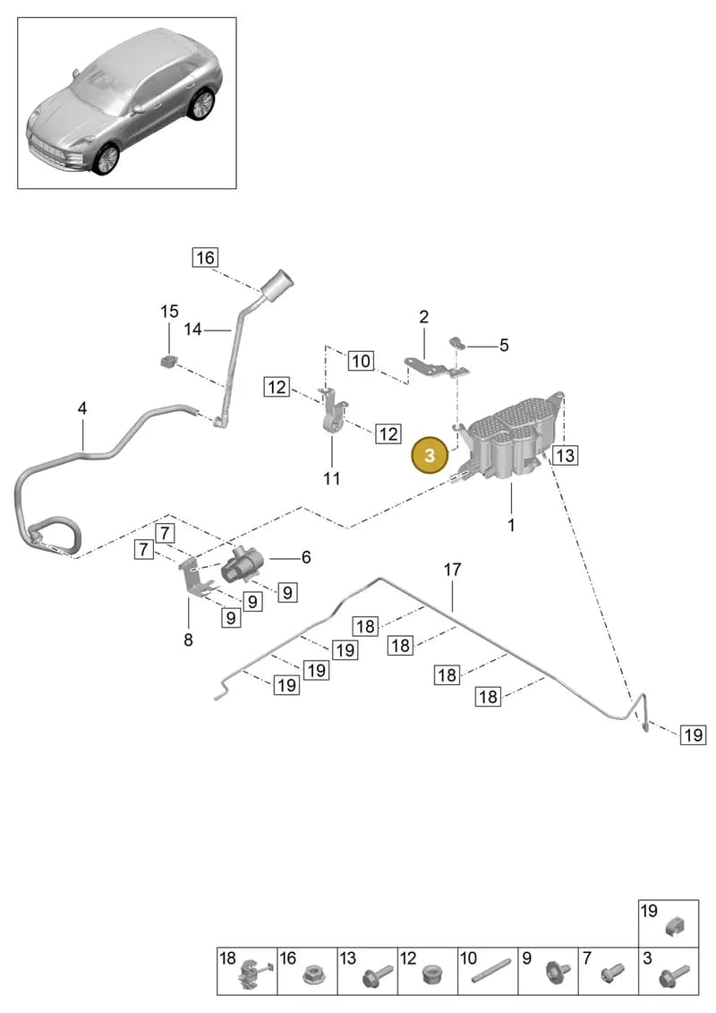 PAF019530 — Porsche Macan (2018-2022) diagram p52201220, position 3