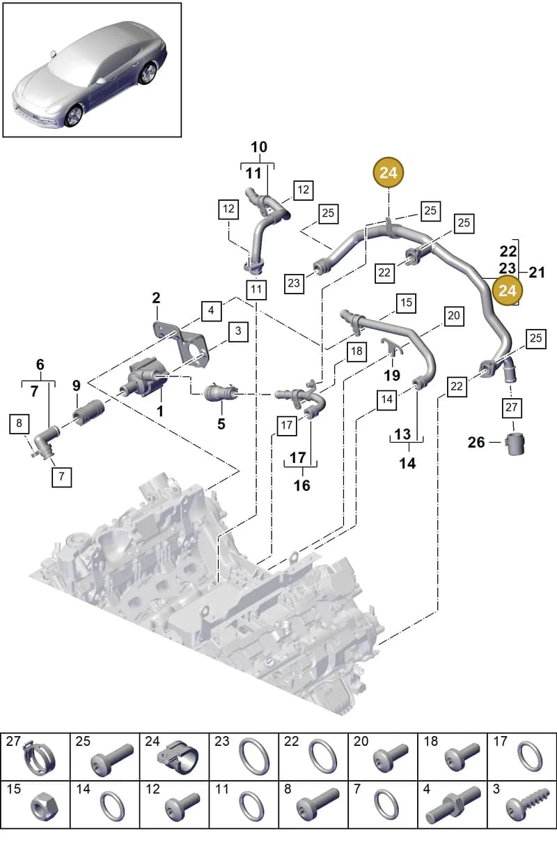 PAF020625 — Porsche Panamera (2016-2020) diagram p49105020, position 24
