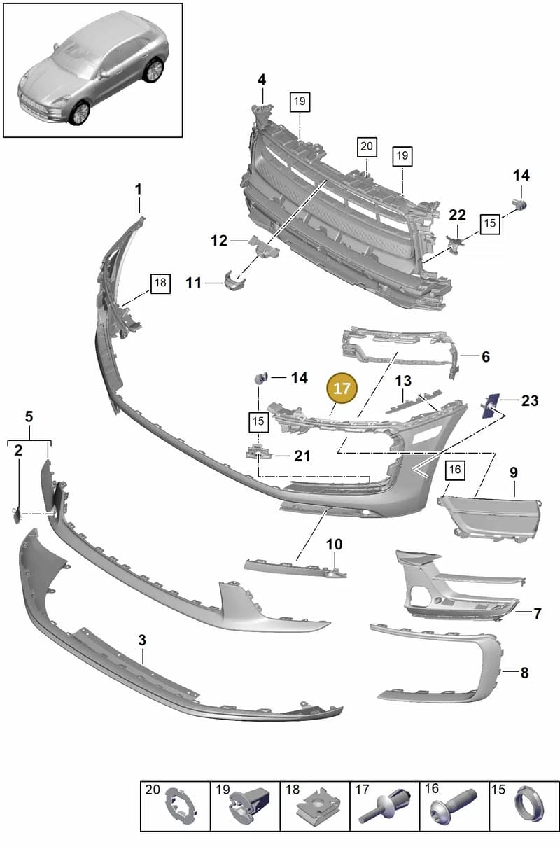 PAF038501 — Porsche Macan (2018-2022) diagram p52802060, position 17