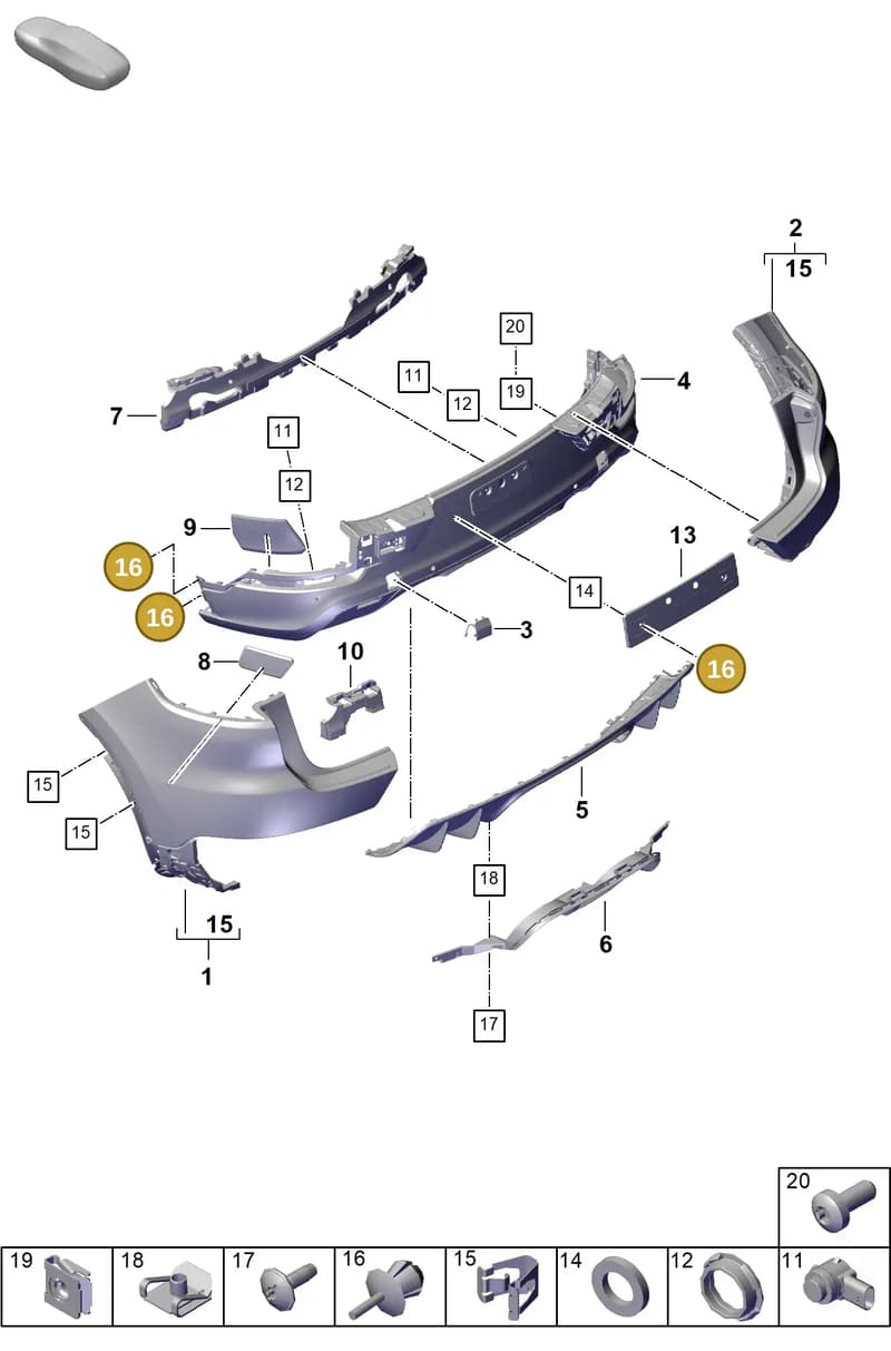 PAF038549 — Porsche Cayenne Coupe (2023-2023) diagram p60802620, position 16