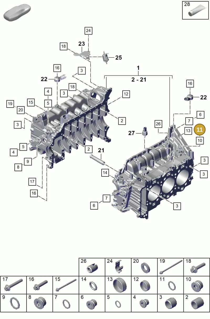 PAF043812 — Porsche Boxster Spyder (2019-2020) diagram p55101105, position 11
