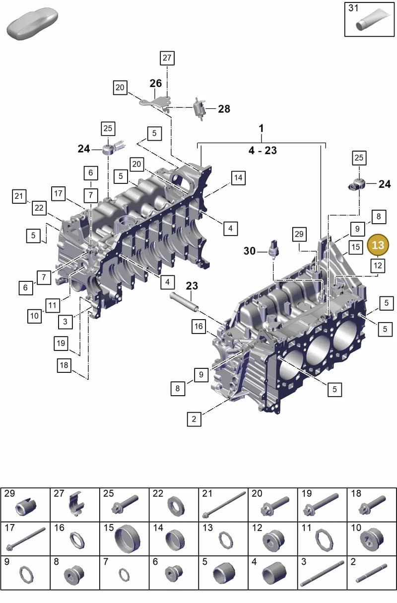 PAF043812 — Porsche 911 (2021-2022) diagram p59101100, position 13