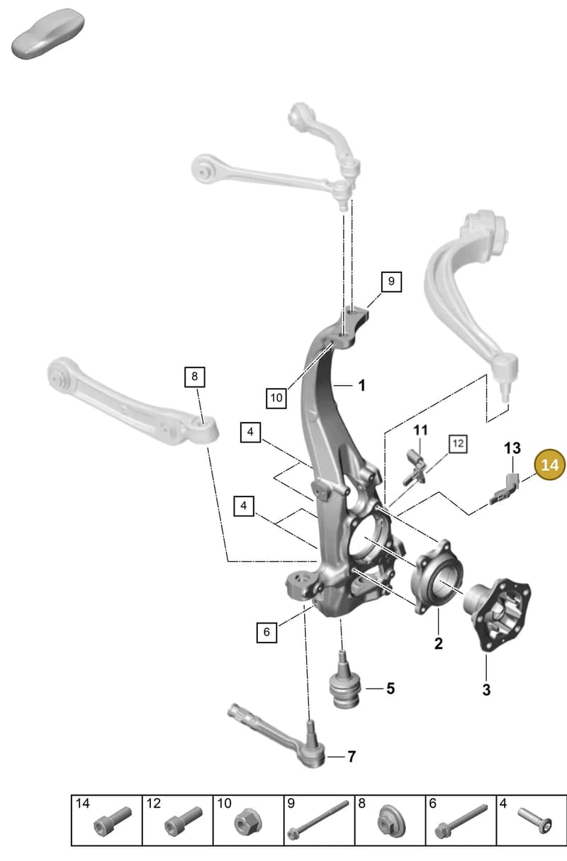 PAF10063604 — Porsche Cayenne Coupe (2023-2023) diagram p60401020, position 14