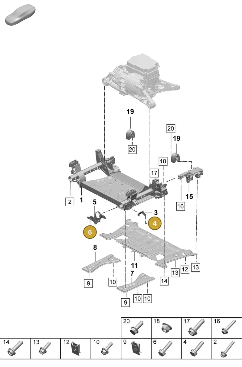 PAF10063604 — Porsche Taycan Sport Turismo (2023-2025) diagram p64401000, position 4+6