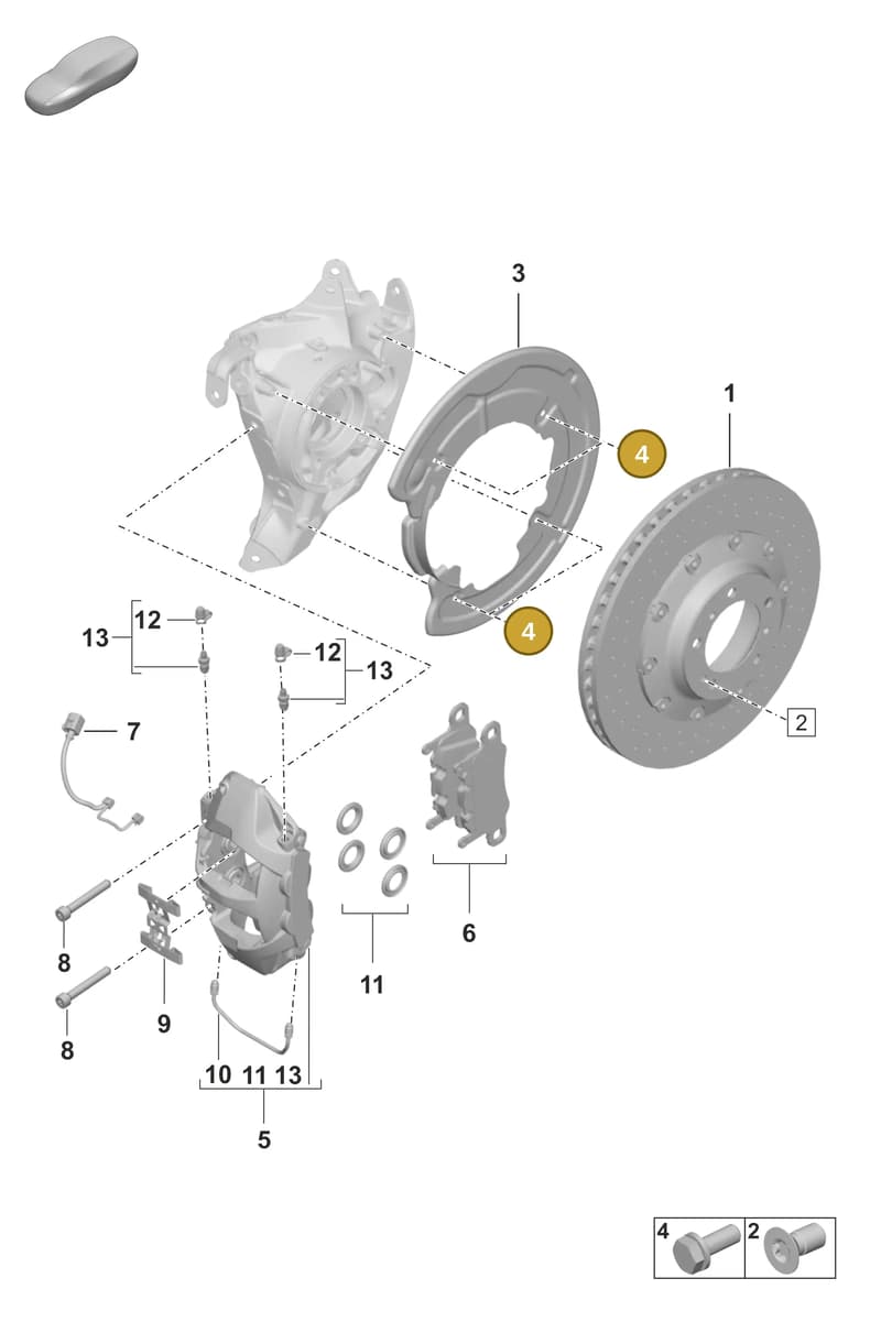 PAF100829 — Porsche 911 (2024-2025) diagram p53603010, position 4