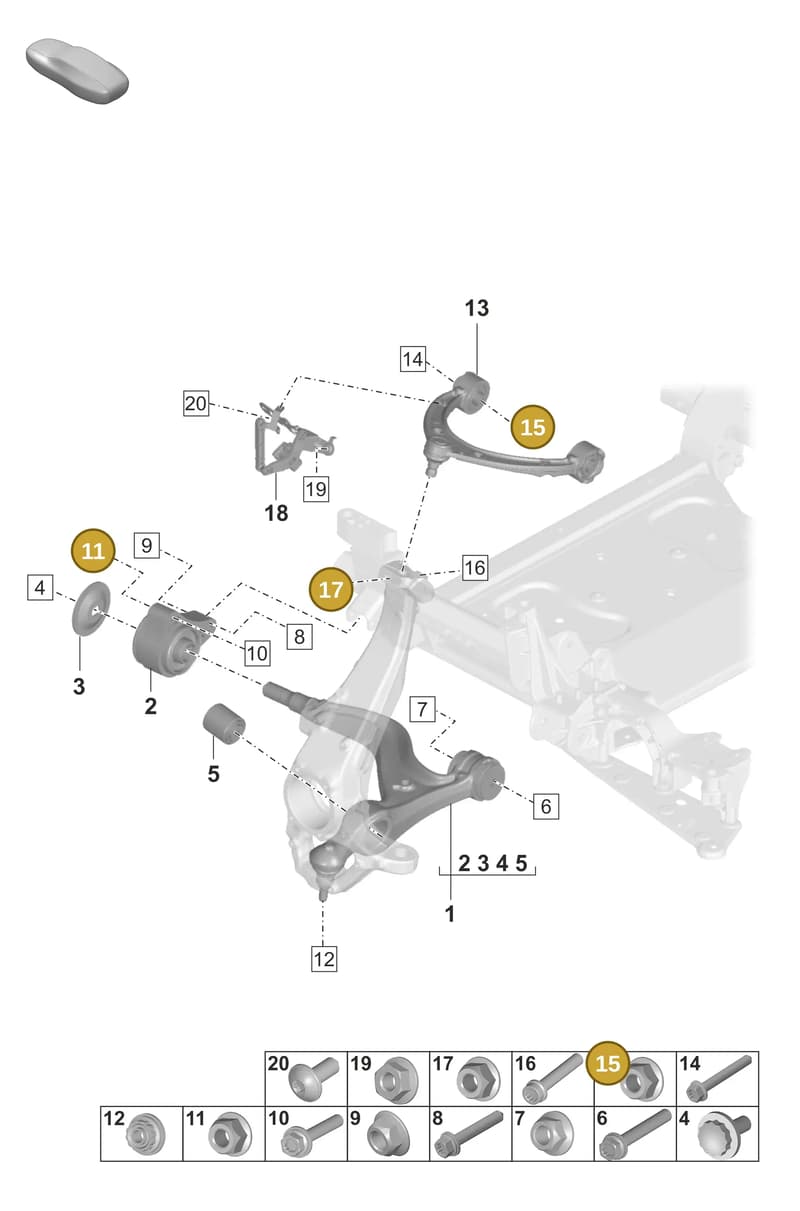 PAF102861 — Porsche Taycan Sport Turismo (2023-2025) diagram p56401050, position 11+15+17