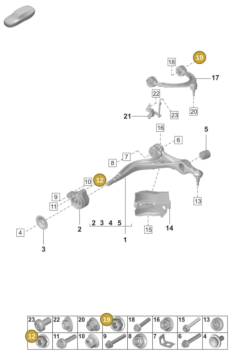 PAF102861 — Porsche Panamera (2023-2025) diagram p58401050, position 12+19