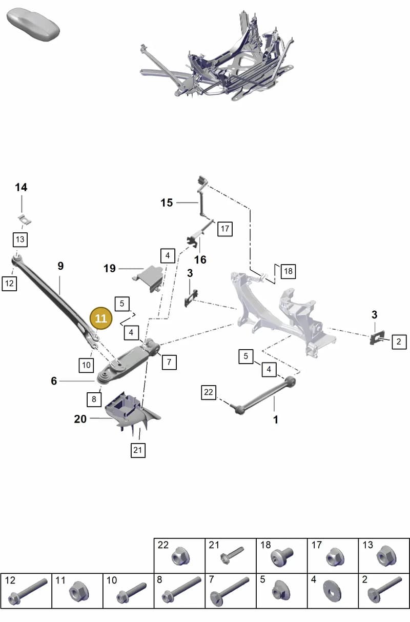 PAF103353 — Porsche Boxster Spyder (2019-2020) diagram p55501020, position 11
