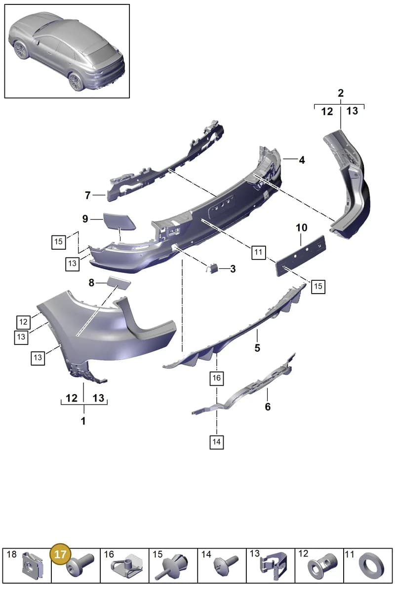 PAF104056 — Porsche Cayenne (2017-2023) diagram p51802620, position 17