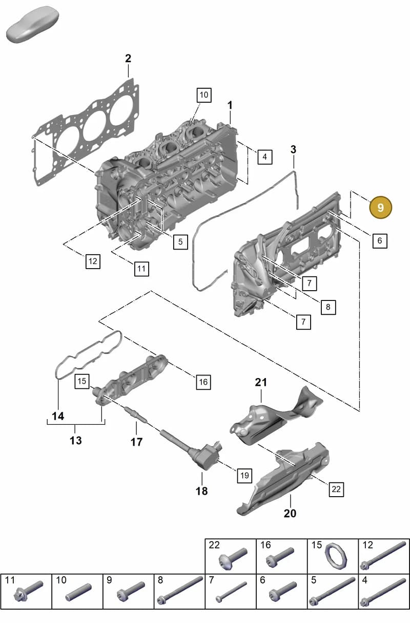 PAF10413408 — Porsche 911 (2021-2022) diagram p59103000, position 9