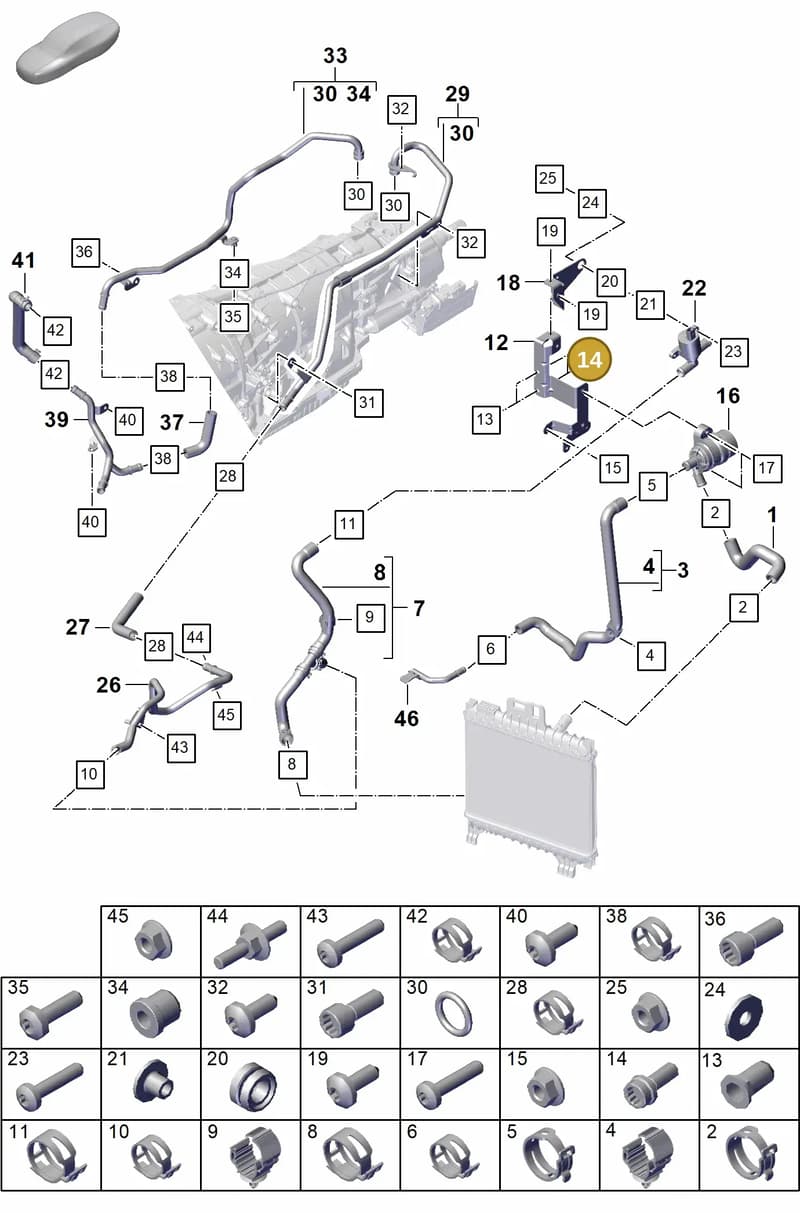 PAF10413408 — Porsche Cayenne Coupe (2023-2023) diagram p60105350, position 14