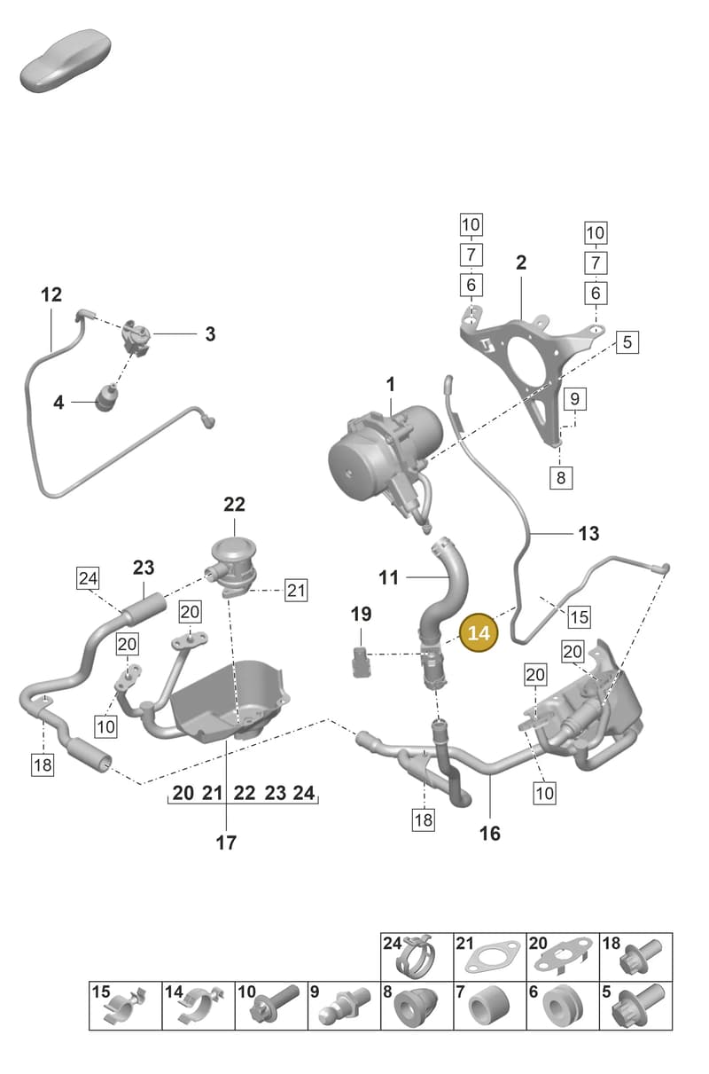 PAF104578 — Porsche 911 (2021-2022) diagram p59108000, position 14