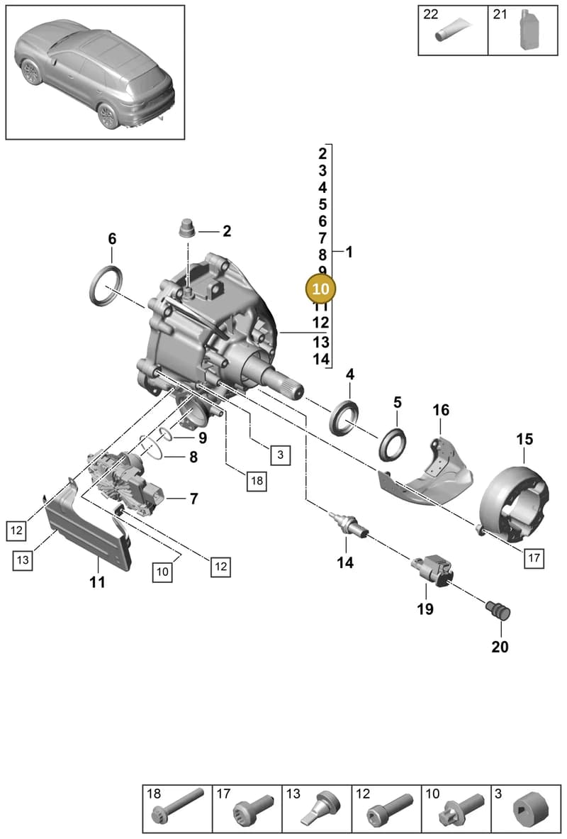 PAF10468702 — Porsche Cayenne (2017-2023) diagram p51305000, position 10