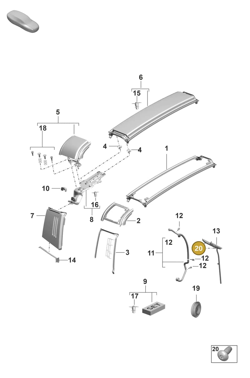 PAF104718 — Porsche 911 (2024-2025) diagram p53811410, position 20