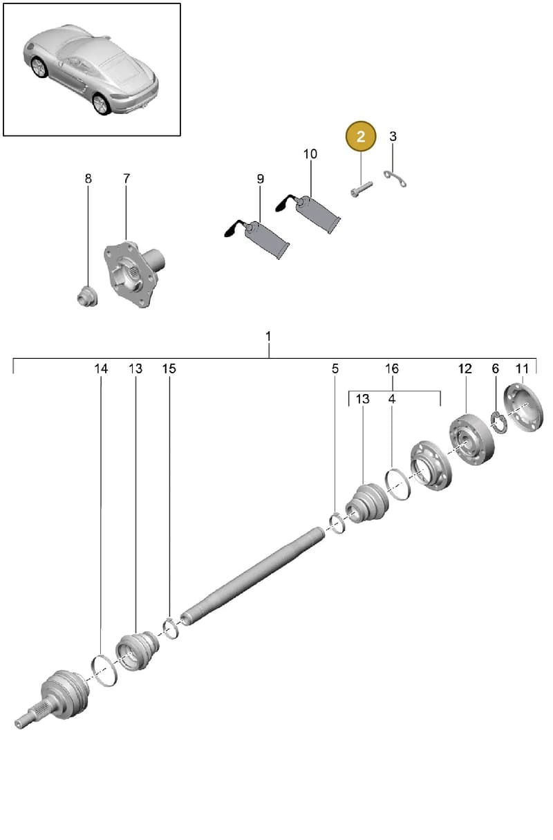 PAF105234 — Porsche Cayman (2016-2019) diagram p50501030, position 2