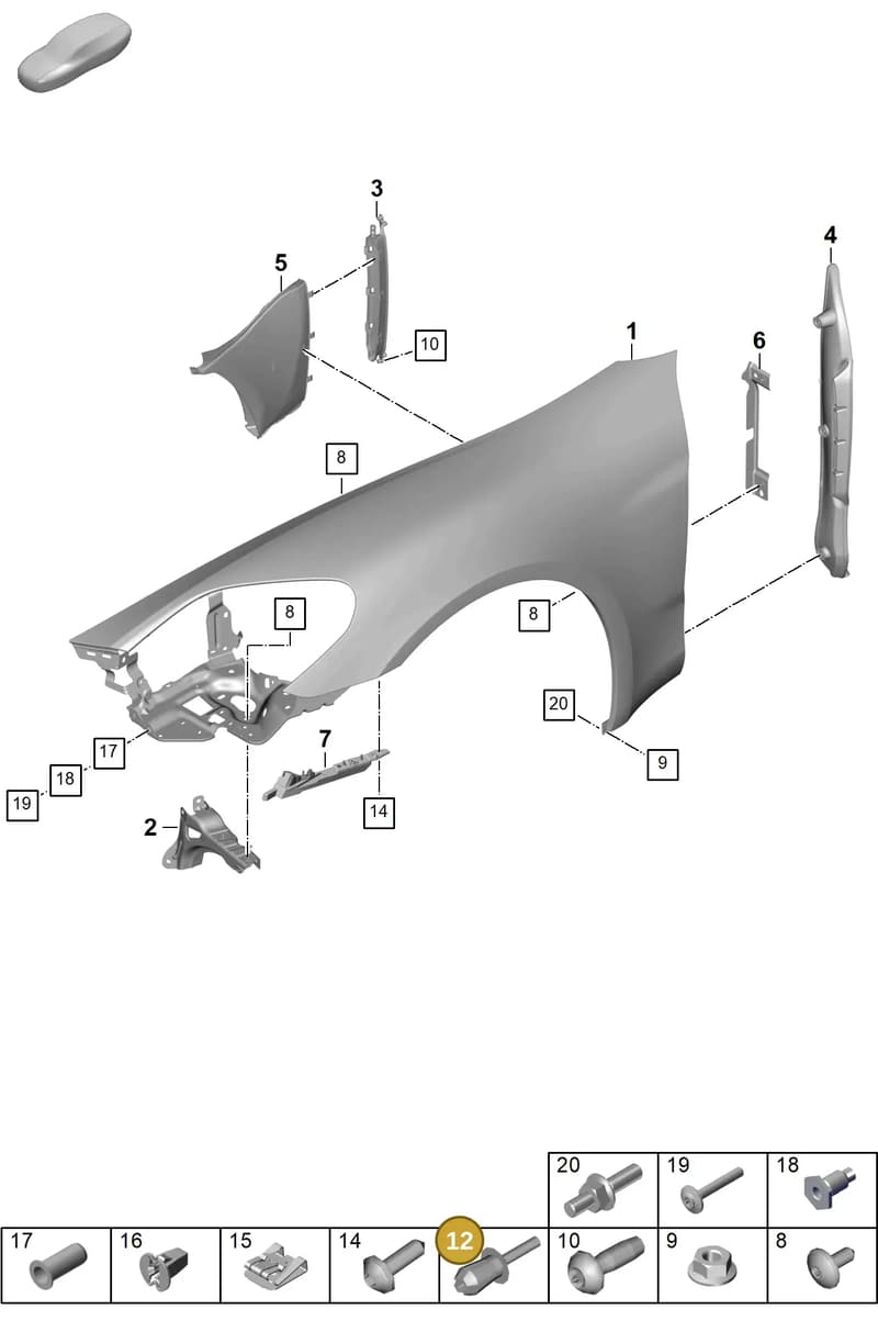 PAF105520 — Porsche Panamera (2023-2025) diagram p62801400, position 12