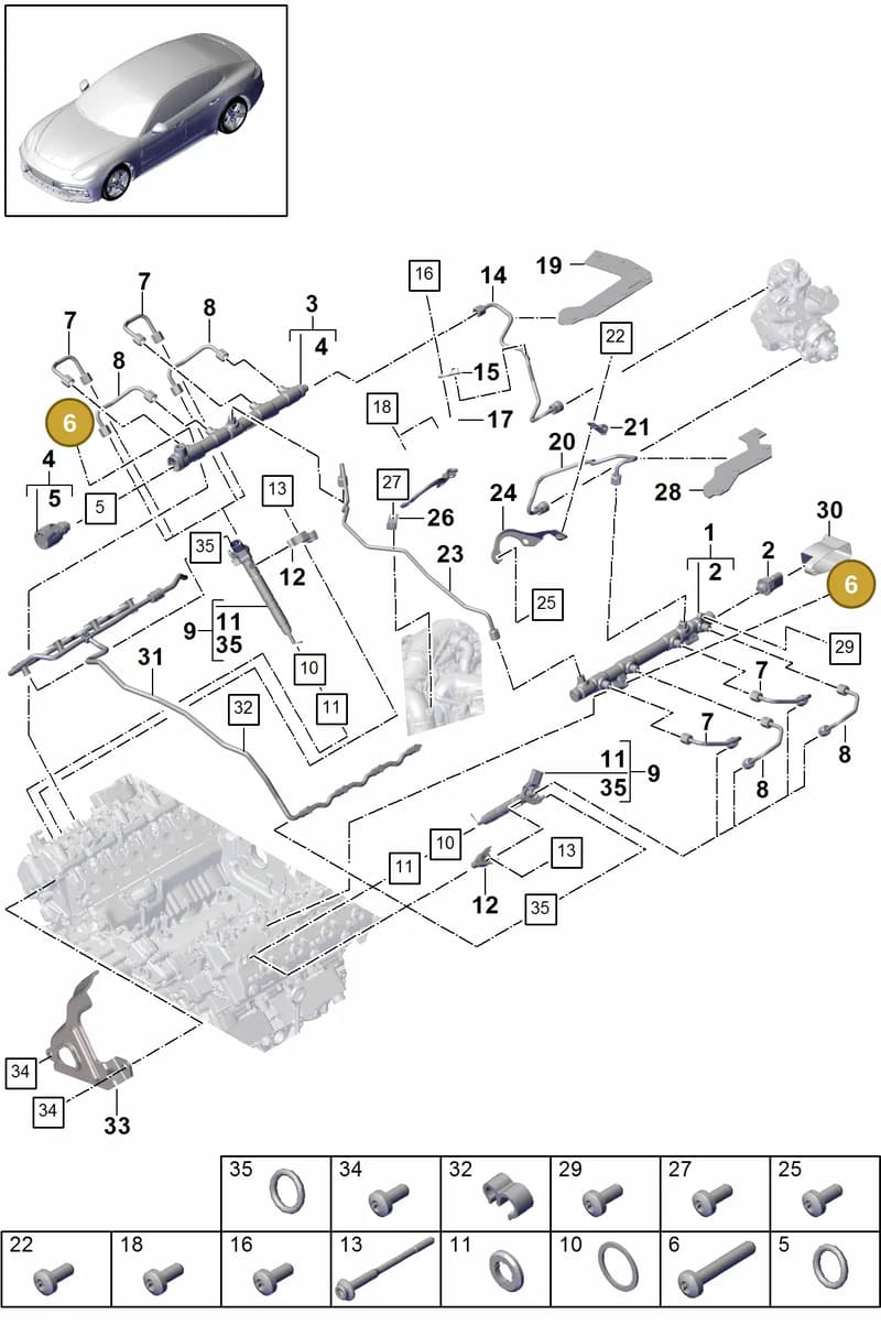 PAF105540 — Porsche Panamera (2016-2020) diagram p49107010, position 6