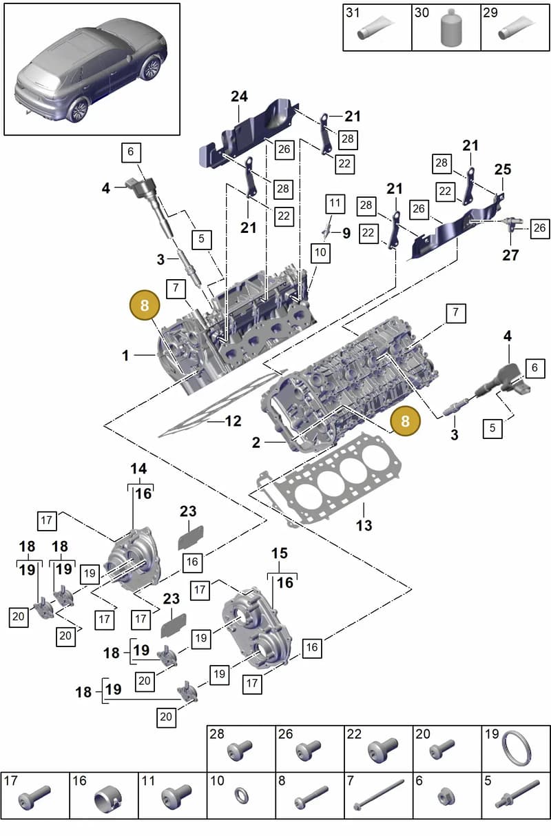 PAF105540 — Porsche Cayenne (2017-2023) diagram p51103000, position 8