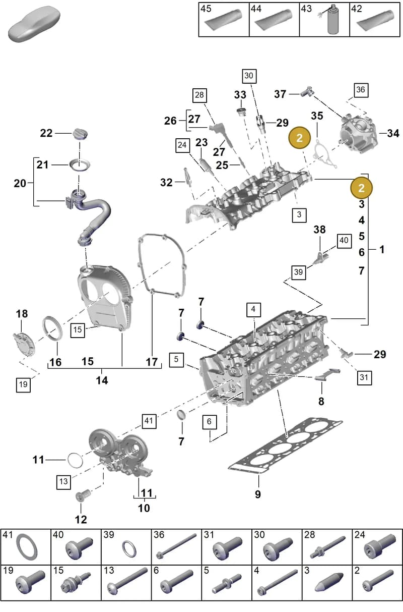 PAF105540 — Porsche Cayenne Coupe (2023-2023) diagram p60103000, position 2