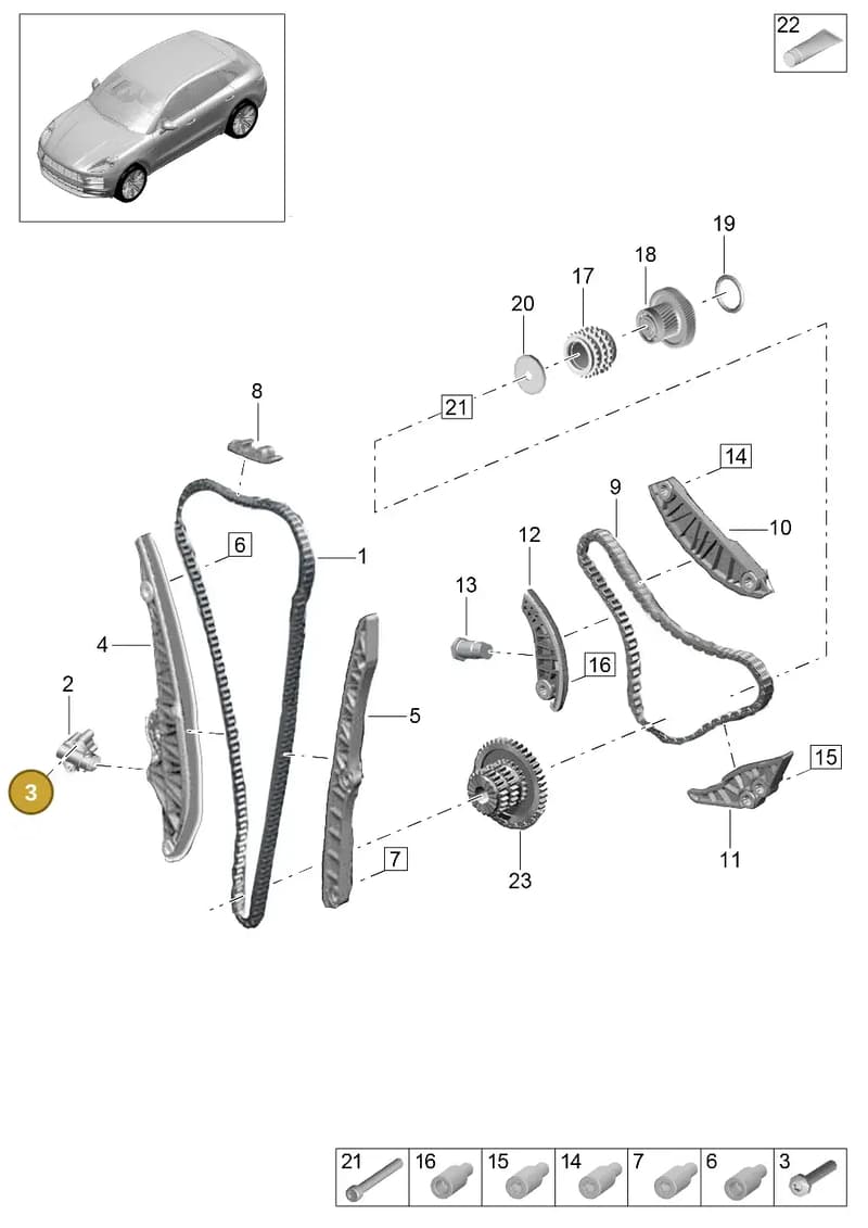 PAF105540A — Porsche Macan (2018-2022) diagram p52000100, position 3