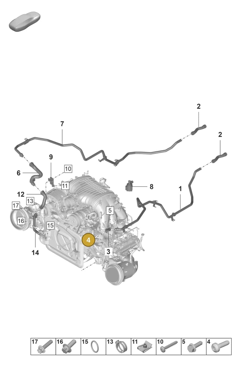 PAF105921 — Porsche 911 (2021-2022) diagram p59105500, position 4