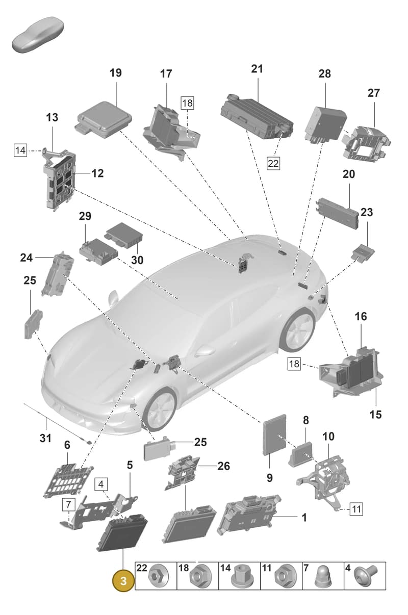 PAF105928A — Porsche Taycan Sport Turismo (2019-2024) diagram p56901040, position 3
