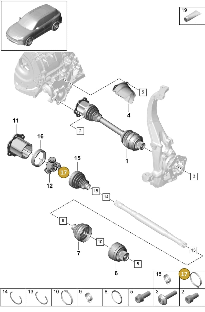 PAF106147 — Porsche Cayenne (2017-2023) diagram p51401030, position 17