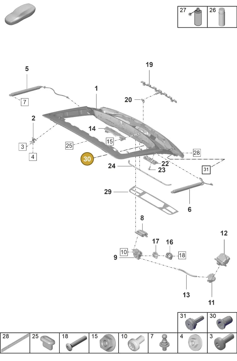 PAF106185 — Porsche Panamera (2020-2023) diagram p58803100, position 30