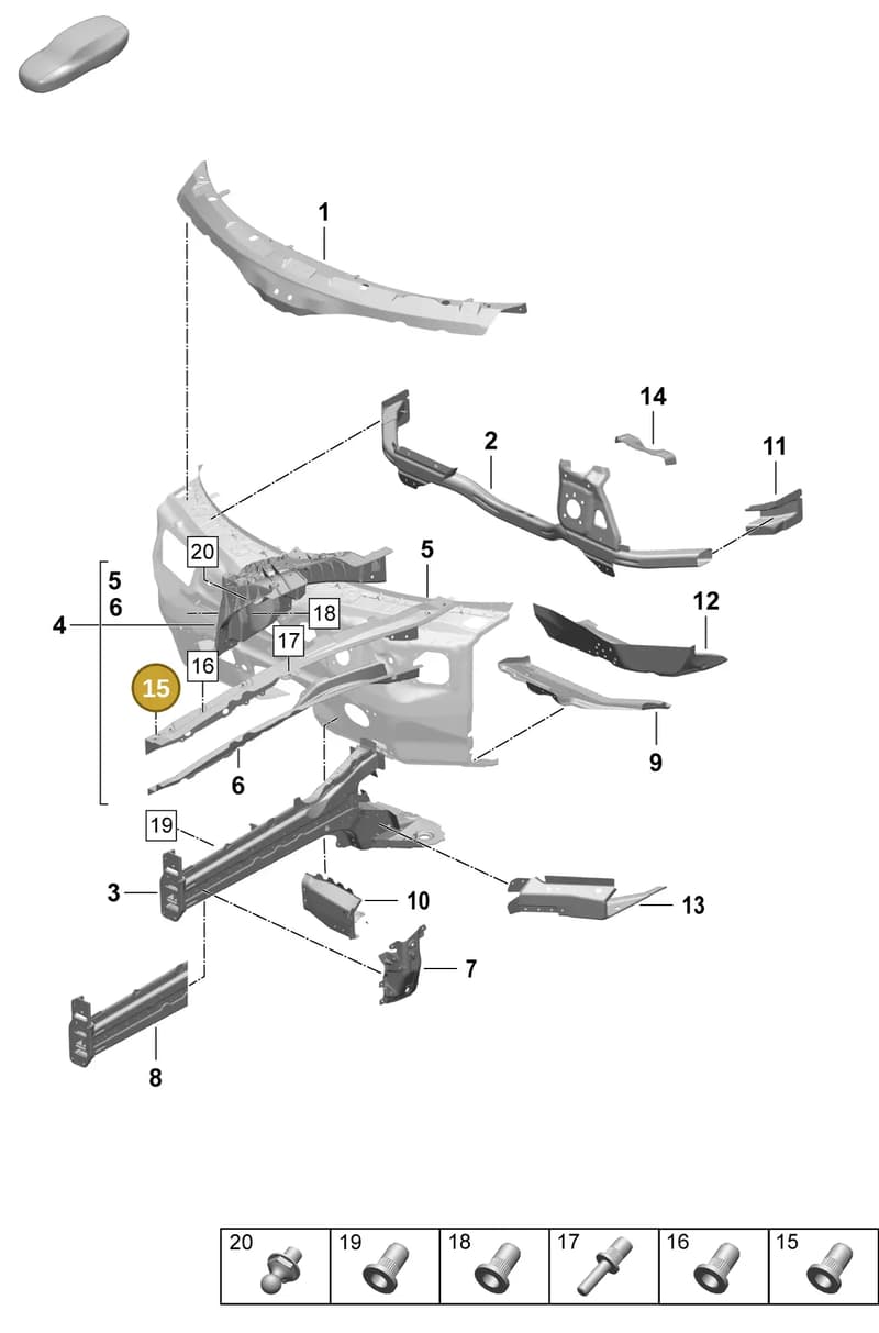 PAF106185 — Porsche Taycan Sport Turismo (2023-2025) diagram p64801110, position 15