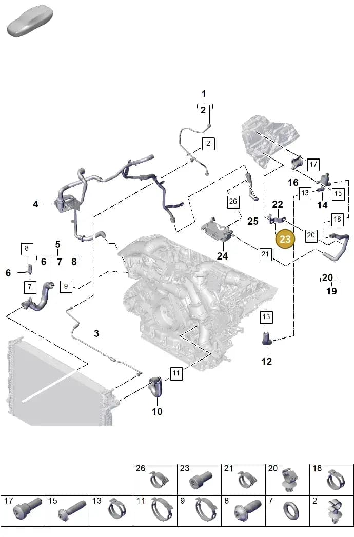 PAF10619001 — Porsche Cayenne Coupe (2023-2023) diagram p60105320, position 23