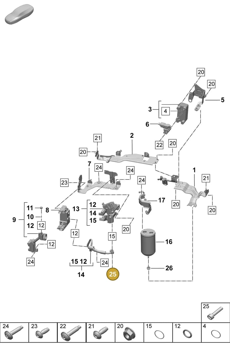 PAF106209 — Porsche Macan (2024-2024) diagram p61814420, position 25