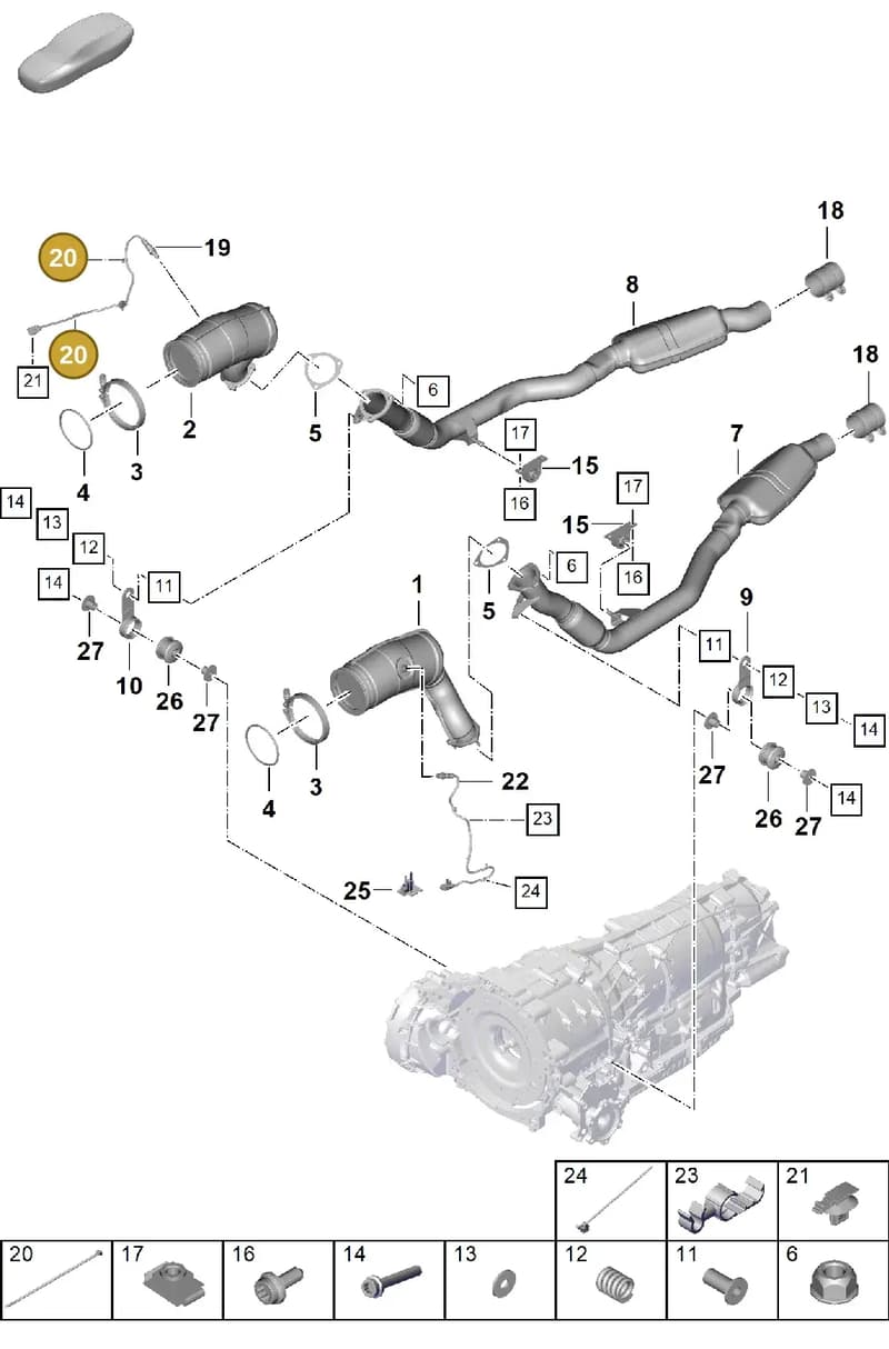 PAF106231 — Porsche Cayenne Coupe (2023-2023) diagram p60202270, position 20