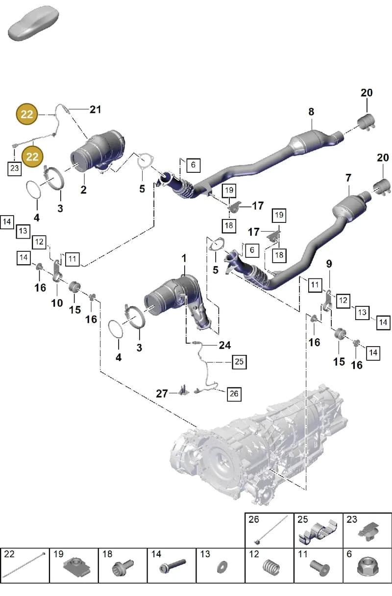 PAF106231 — Porsche Cayenne Coupe (2023-2023) diagram p60202280, position 22