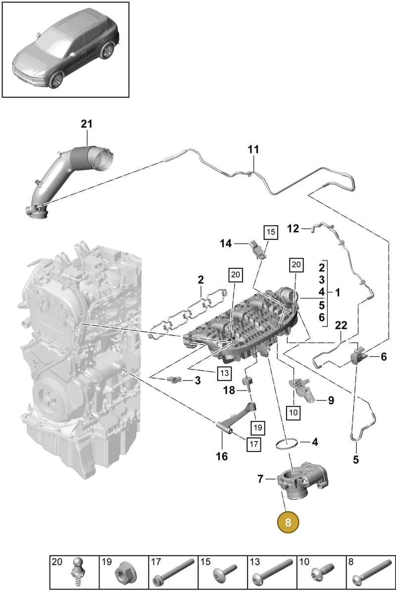 PAF106261 — Porsche Cayenne (2017-2023) diagram p51107050, position 8