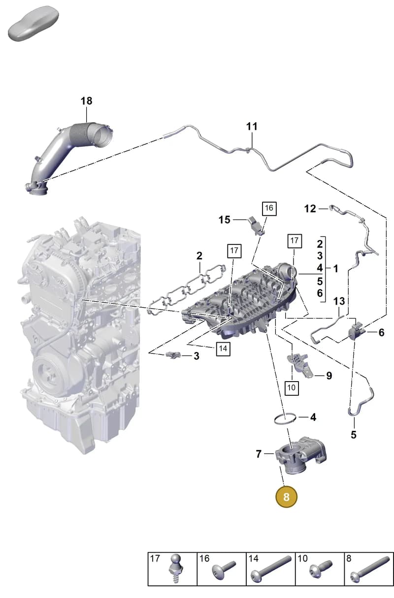 PAF106261 — Porsche Cayenne Coupe (2023-2023) diagram p60107100, position 8