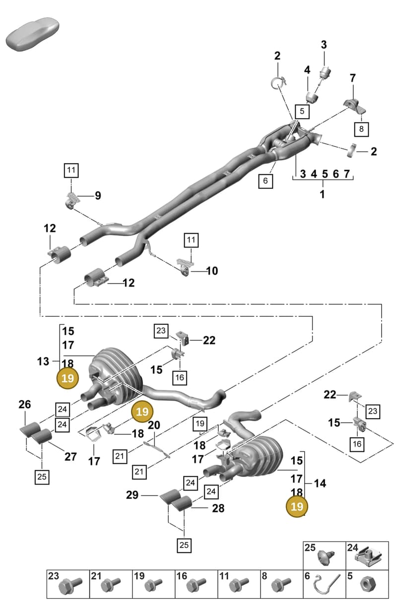 PAF10653202 — Porsche Panamera (2020-2023) diagram p58203050, position 19