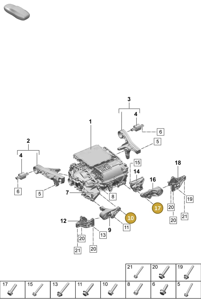 PAF106655 — Porsche Macan (2024-2024) diagram p61151100, position 10+17