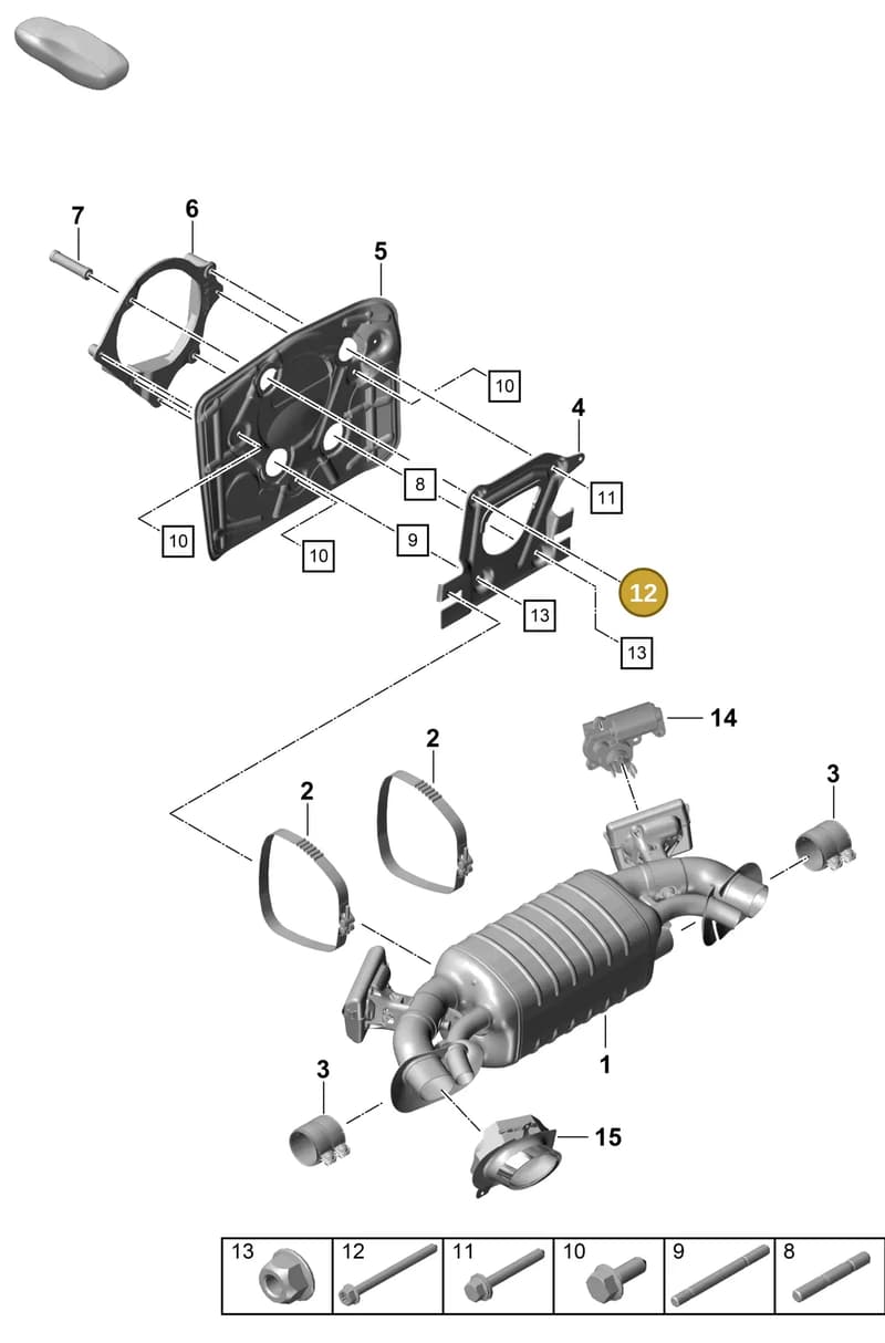 PAF106833 — Porsche 911 (2020-2022) diagram p57202350, position 12