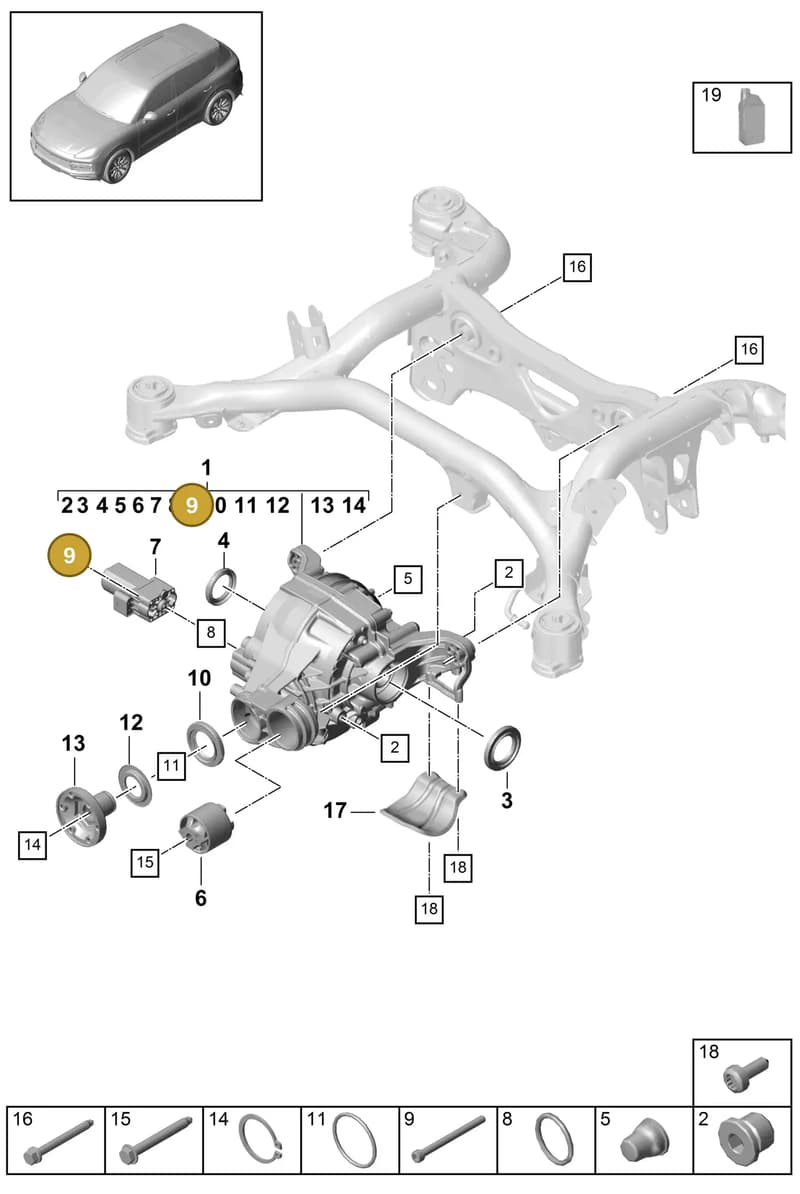 PAF106869 — Porsche Cayenne (2017-2023) diagram p51305030, position 9